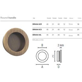 Universal Hardware 40mm Finger Pulls Handle Recessed Edge Flush Fitting Pocket Insert Wardrobe Sliding Doors (Bronze)