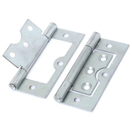 Large Silver Flush Cabinet Hinges Door Flush Hinges 75mm/3-Inch Heavy Duty Silver Flush Hinges for Cupboards and Cabinets Dresser Wardrobes Pack of 2.