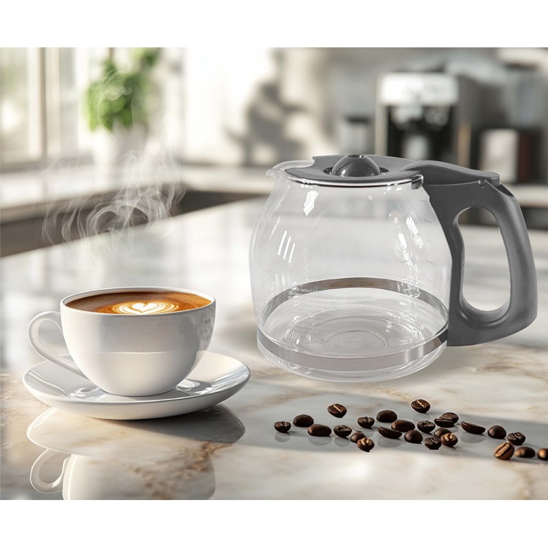 12 Cup Coffee Maker Pot Carafe (Gray Handle and Lid)
