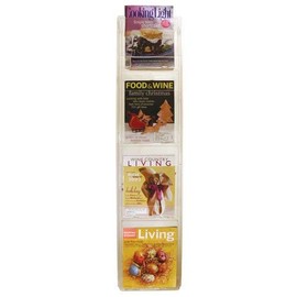 Clear-Ad - CV400L - Magazine Display Rack with (4) 8.5" x 11" Pockets - Multiple Flyer Organizer - Brochure Holder 8.5x11 (Single Pack)