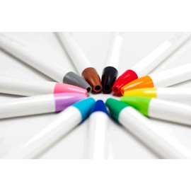 Zebra Marcador Clickart Plumón Retráctil Punto Fino Estuche 12 Piezas Multicolor.