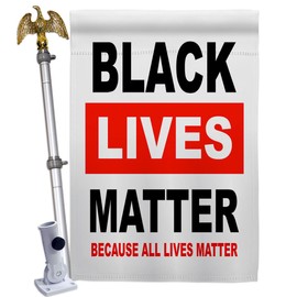 BeBlack Lives Matter All Lives Matter House Flag Eagle Set Support BLM Anti Racism Revolution Movement Equality Social Small Decorative Gift Yard Banner Double-Sided Made In USA 28 X 40