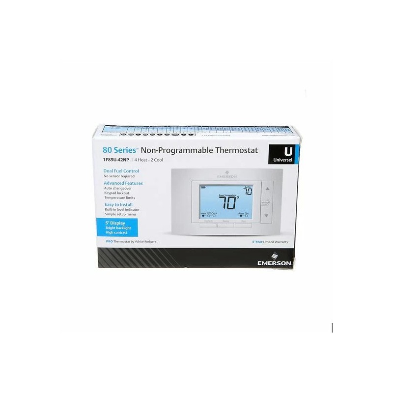 White-Rodgers Emerson White-Rodgers 1F85U-42NP 80 Series Non-Programmab