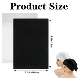 Sorcristy 2PCS Hijab Cap Women Hijab Undercaps No Slip Stretch Bonnet Cap Turban Tube Inner Beanies for Islamic Muslim(Black+ White, 11.41×7.08 Inches)