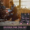 FASTPRO 225-Piece Pink Tool Set, SAE & Metric Mechanics Hand