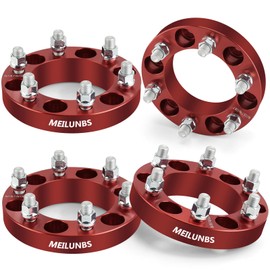 MEILUNBS 6x5.5 Wheel Spacer, 1 inch 6x139.7 mm Forged Wheel Spacers M14x1.5 Studs and 106 mm Hub Bore with Wheel Nuts - Compatible with Tundra, Sequoia, Silverado 1500, F-150 Red