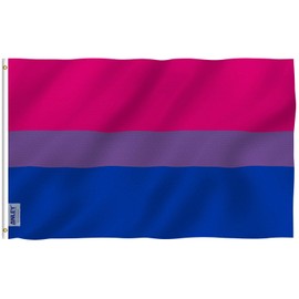 Anley Fly Breeze 90 x 150 cm Bandera Orgullo Bi - Colores Vivos y Resistentes a Rayos UVA - Bordes Reforzados con Lona y Doble Costura - Bisexual Banderas Poliéster con Ojales de Latón 90 x 150 cm