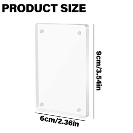 NILLOS Magnetic Picture Frames, 4 PCS Clear Frameless Display Frame for Cards, Memos, Stamps (6 x 9 cm/2.36 x 3.54 in)