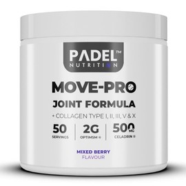 Joint Support Supplement for Padel Tennis - 50 Servings | Move Pro Joint Formula with Collagen Type I, II, III, V & X | Supplement for Padel to Support Elbows, Knees & Shoulders (Mixed Berry)