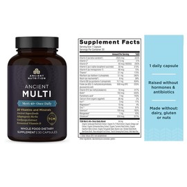 Ancient Nutrition Dr Axe Multivitamin for Men, Men 40+ Once Daily Vitamin, 30 capsules For Support