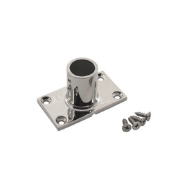 Annakideya 316 Marine Grade Stainless Steel 90 Degree Tube Base Heavy Duty 1" Round Flange Base Hand Rail Fitting Pack of 1