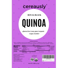CEREAUSLY Organic Black Quinoa – Premium Royal Quinoa from Bolivia – Kosher and Non-GMO Quinoa Bulk – Vegan and Gluten-Fee Cooking Quinoa – 10 LB