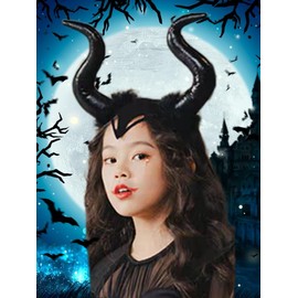 Black Horn Cosplay Headband Costume Headband Feathered Horns