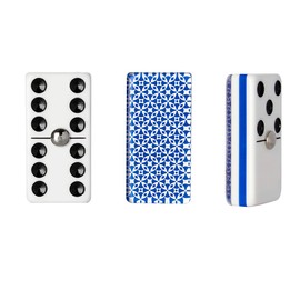 Domino Profesional Rombos Plata Azul