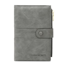 Passport Holder with RFID Blocker, Protective Case for Credit Cards, Passport, ID and Travel Documents, Travel Accessories/Travel Organiser, Multi-Compartment Zipped Wallet, gray, Modern