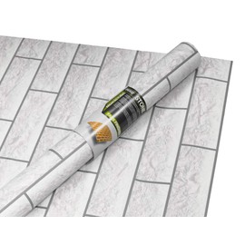 VViViD Grey Tile Brick Faux Finish Matte Self-Adhesive Architectural Vinyl Roll (16 Inch x 6.5ft Roll)