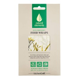 Kitchen Craft Natural Elements Eco-Friendly Set of Three Organic Cotton Beeswax Food Wraps