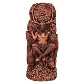 Figuren Shop GmbH Cernunnos - Hand Painted Polyresin Sculpture of Celtic God Mystic Statue 23cm Height