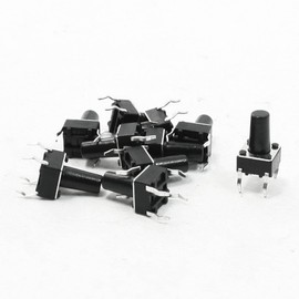 sourcingmap 6x6x10 mm 4 Pins Dip Pcb Tactile Tact Push Button Switch