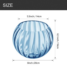 Clear Glass Shade,Replacement Globe & Cover for Lighting Fixture, 8" Diameter, Replacement with 1.65 Inch Fitter for Wall Lamps Chandeliers or Ceiling Light (8Inch - Blue Glass)