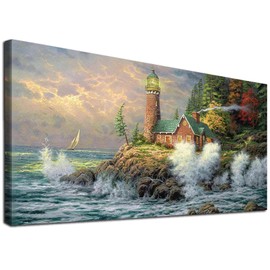 YALKIN 5D Diamond Painting Kits for Adults, Large Lighthouse Diamond Art Kits Full Drill Diamond Painting Kit for Adult Beginners, DIY Crystal Picture Art for Home Wall Decor 40x70cm/15.7x27.6in