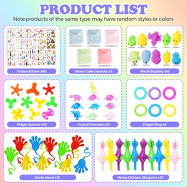 121 Pcs Treasure Box Toys for Classroom Rewards，Goodie Bag Toys for Boys Girls，Treasure Chest Carnival Prizes，Pinata Filler，Fidget Toys Pack，Stress Toys for Kids and Adults