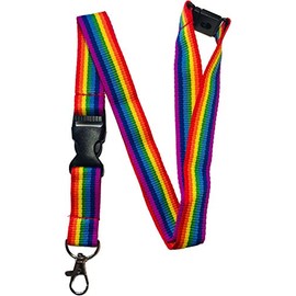 PAC Supplies Global 20mm Rainbow Lanyard With Detachable Buckle Clip & Safety Breakaway