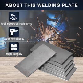 QUARKZMAN 2x4 Inch Mild Steel Welding Plate, 11 Gauge Welding Exercise and Training for MIG, TIG, ARC, Gas, Rod, Pack of 6