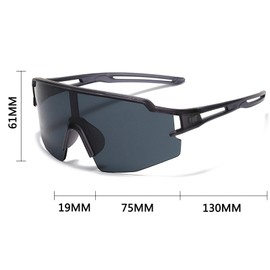 MUSELK Sports Sunglasses Men Women Cycling Glasses Sunglasses Polarised Sunglasses for Outdoor Activities MTB Road Bike Cycling Biking Ski Sunglasses with UV400, Black Gray