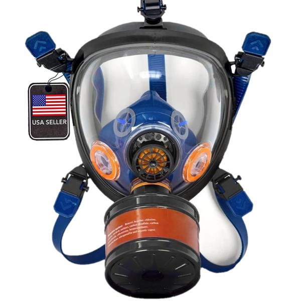 ST-100X Full Face Respirator Mask - Survival & Tactical Gas Mask for Chemical Fumes, Particulates, and Smoke Protection, Military Grade Construction, Advanced Air Filtration for Emergency Situations