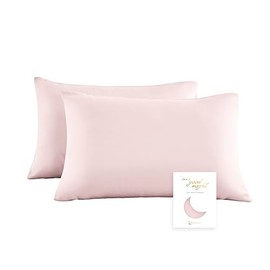 Townssilk Double-Sided 100% Pure Tencel Cushion Cover, High-End Cushion Cover, Suitable for Hair and Skin Health, 2-Piece, 50 x 75 cm, with Hidden Zip, Pink