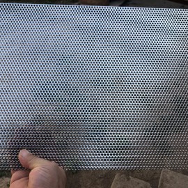 FengYoo 19 Gauge Perforated Metal Sheets Expanded Metal Mesh Aperture 3mm 0.12in (Approximately 1/8") 36"x18" Perforated Stainless Steel Sheet Stainless Steel Mesh Screen Metal Screen Panel