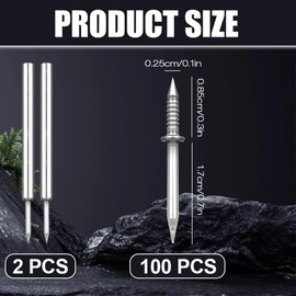 NAVESO 100PCS Double-Head Skirting Thread Seamless Nail, No Trace Skirting Board Nails Double-Headed Nails Sheep Horn Nails Skirting Line Nails Invisible Security Screws with Sleeve Tool