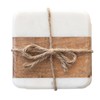 Creative Co-Op Marble & Acacia Wood, White & Natural, Set