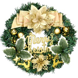Christmas Wreath Diameter 30 cm Artificial Flower Wreath for Front Door, Decoration Garland for Indoor and Outdoor Use, Fireplace Glass Window Wall Decoration for Christmas New Year Party