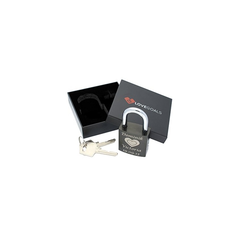 ♥ Love Goals Engraved Love Padlock with Engraving | Individual