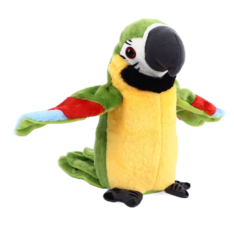 Electric Talking Parrot Plush Toy Soft Record Vocals Interactive Voice