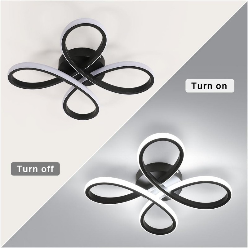 SENQIU LED Ceiling Light, 30W Modern Acrylic Ceiling Lamp, Flower