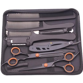 Hair Styling Tool Set, Hair Cutting Tool Set, Professional Hairdressing Scissors for Salon & Barber Shop, Hair Products, Heatless Styling Tools for Women & Men - Color: Black, Specification: one-size