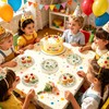 50Pcs Classic Bear Paper Plates 7" for Kids Birthday Party