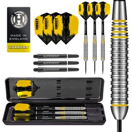 Chizzy High Grade Alloy Darts| Steel Tip Darts set with carry case | 21g, 22g, 23g & 24g| Includes Supergrip Shafts & 100 Micron Chizzy Flights (21 grams)