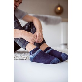 HEAT HOLDERS Oakley Warm Thermal Lounge Slipper Socks - Men's 6-11UK | Keep Your Feet Toasty All Winter Long! (Black Stripe)