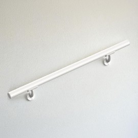 Meranti Aluminum Handrail for Indoor or Outdoor Steps and Stairs – Hand Rails for Elderly – DIY Complete Stair Railing Kit (AHR, Glossy White, 4' Length)