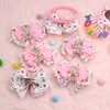 2PCS 2nd Birthday Hair Bows for Girls, 3.5" Glitter Pink