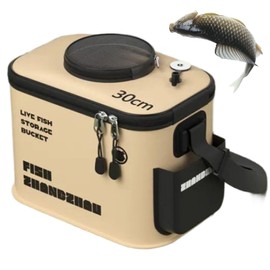 Fishing Bucket, 12L Foldable Thickened Live Bait Bucket with Aeration Hole, EVA Portable Fish Transport Container for Outdoor Live Bait Bucke with Aerator