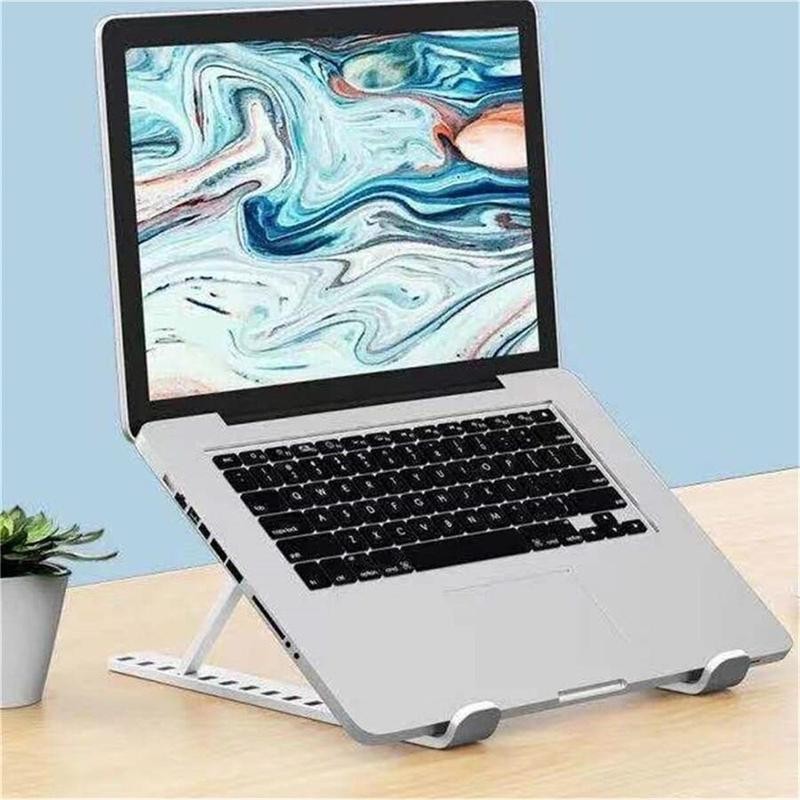 Adjustable Heat Dissipation Laptop Stand, 1 Count Plastic Foldable Laptop Desktop