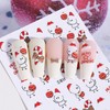 6 Sheets 3D Gold Glitter Christmas Nail Stickers Cartoon Red