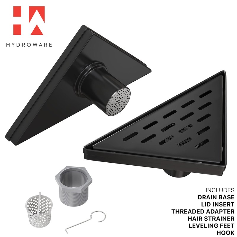 Hydroware Triangle Shower Drain - Stainless Steel Triangular Shower Floor