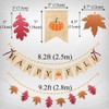 Uniwish Happy Fall Banner with Pumpkin Maple Leaves Sign Garland