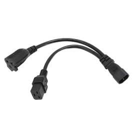 IEC320 C14 to C19 and Nema 5‑20R Power Cord IEC320 C14 Male to C19 and Nema 5‑20R Female Y Spliter Power Cord 32cm
